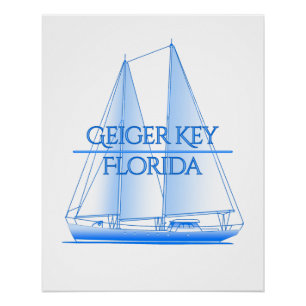Geiger Key Coastal Nautical Segelschiff Poster