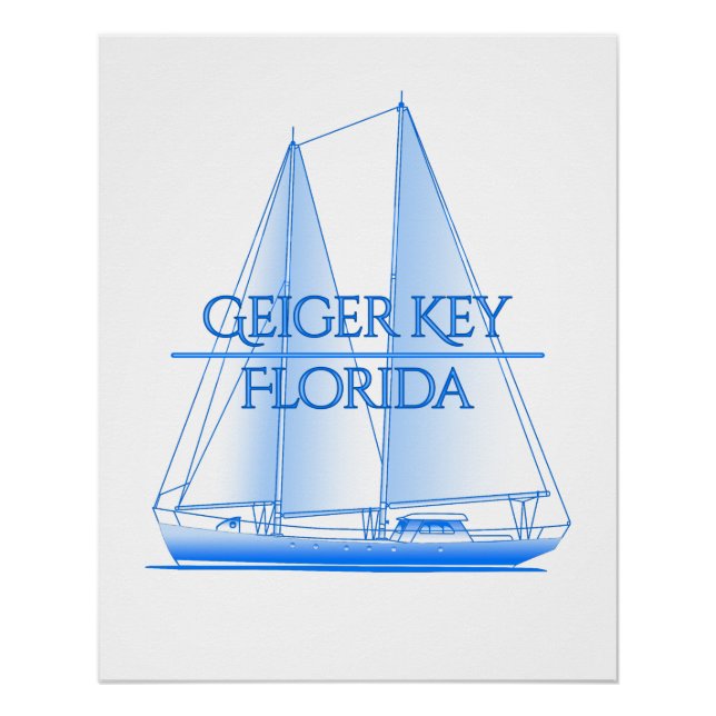 Geiger Key Coastal Nautical Segelschiff Poster (Vorderseite)