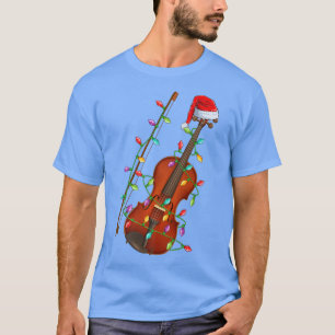 Geiger Musikliebhaber Xmas Santa Hut Violine Weihn T-Shirt
