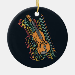 Geigerin Holiday Vintage Fiddle Keramik Ornament