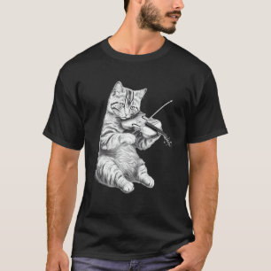 Geigerkatze Violinmusikerin Saitenspielerin Klassi T-Shirt