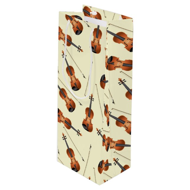 Geigermusiklehrer Geschenktüte Für Weinflaschen (Vorderseite Schrägansicht)