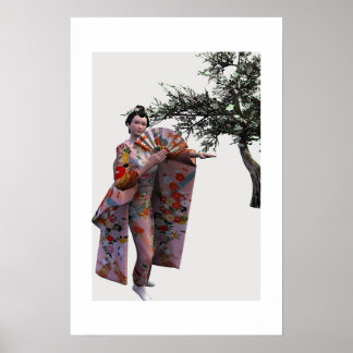 Geiko im Frühling Poster