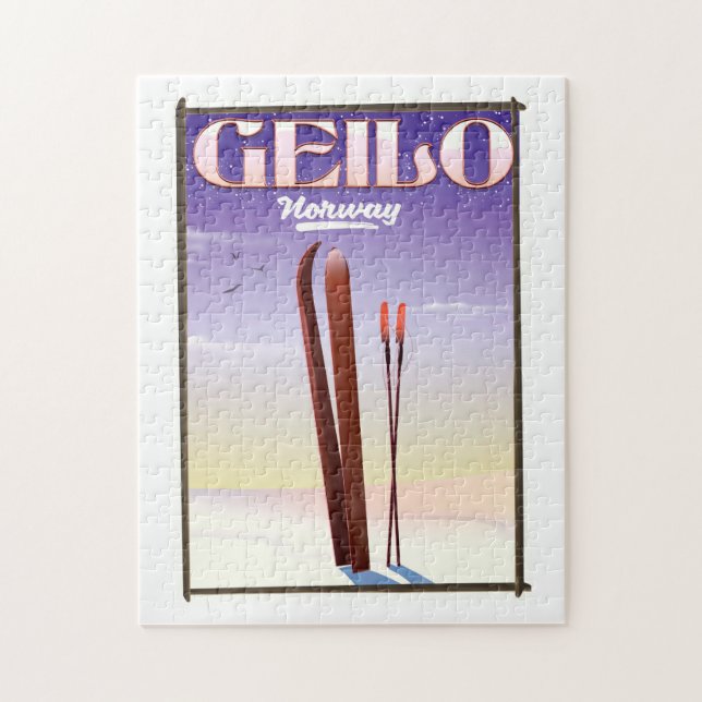 Geilo, Norwegisches Skipposter Puzzle (Vertikal)