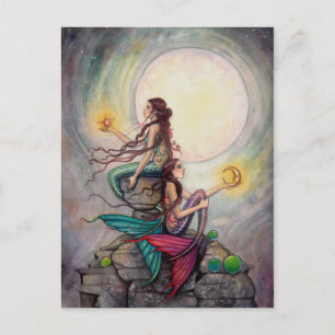 Geimini Mermaids Postcard Fantasy Art Postkarte
