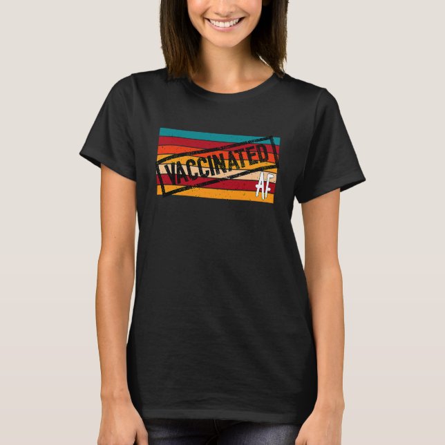 Geimpft AF Retro Pro Impfung Impfstoff T-Shirt (Vorderseite)