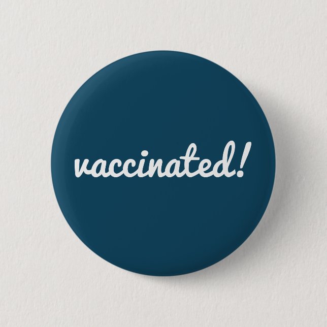 geimpft | Covid-19 Blue Vaccine Corona Button (Vorderseite)