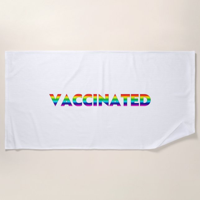 Geimpft, Pride lgbt lgbtq schwul Regenbogenfarben Strandtuch (Vorderseite)