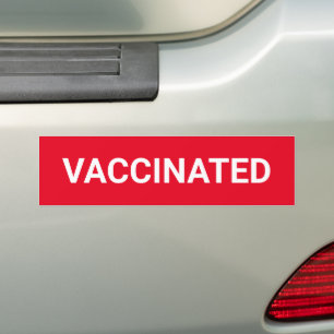 geimpft, rot und weiß autoaufkleber