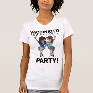 geimpft und zum Party bereit - Wein T-Shirt