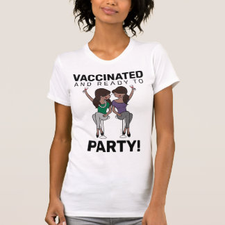 geimpft und zum Party bereit - Wein T-Shirt