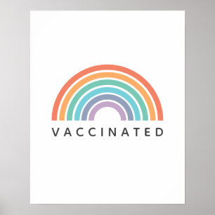 Geimpfter Regenbogen   Covid Coronavirus Vaccine Poster