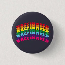 Geimpfter Regenbogen-Stolz Button