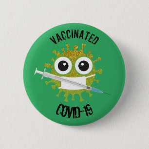 Geimpftes COVID-19 6 cm Runder Abzeichen Button