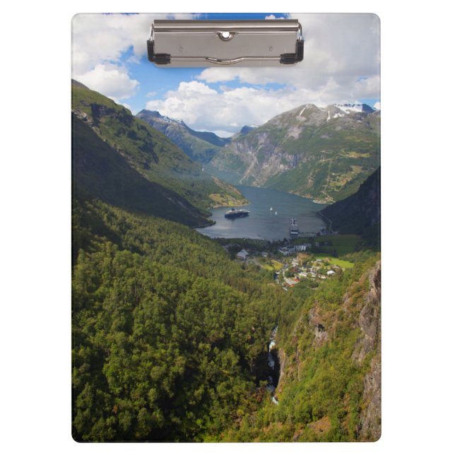 Geiranger Fjord Landschaft, Norwegen Klemmbrett (Vorderseite)