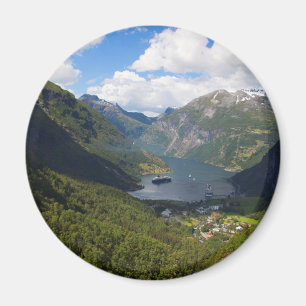 Geiranger Fjord Landschaft, Norwegen Magnet
