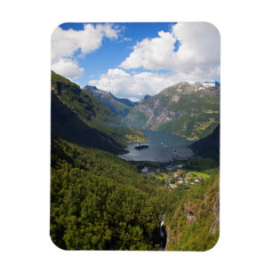 Geiranger-Fjord-Landschaft, Norwegen Magnet
