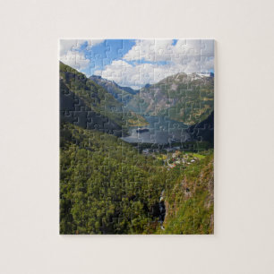 Geiranger Fjord Landschaft, Norwegen Puzzle
