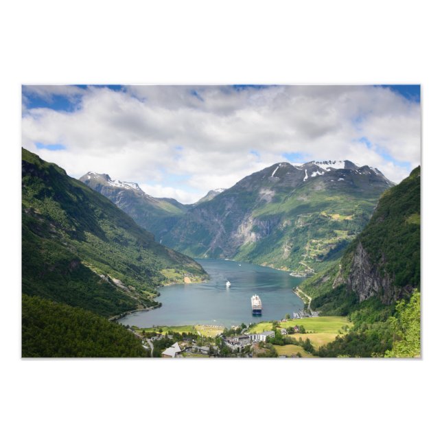 Geirangerfjord-Ansicht - Foto-Druck in Norwegen Fotodruck (Vorne)