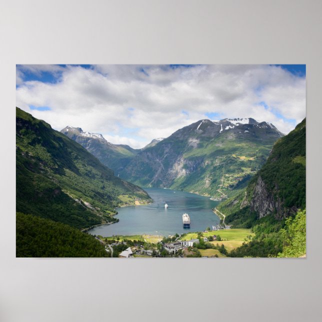 Geirangerfjord-Ansicht im norwegischen Posterdruck Poster (Vorne)