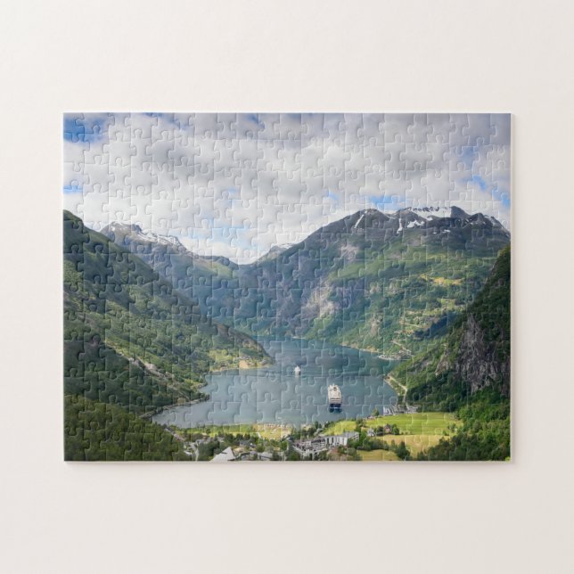 Geirangerfjord Ansicht in Puzzlen Norwegens Puzzle (Horizontal)