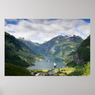 Geirangerfjord-Blick in Norwegen Poster Druck