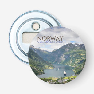 Geirangerfjord-Blick in Norwegen Text Flaschenöffner