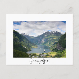 Geirangerfjord-Karte mit weißer Grenze Postkarte