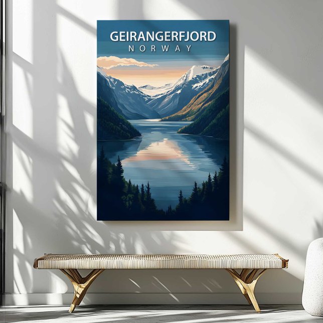 Geirangerfjord Norway Travel Canvas Wall Art Leinwanddruck (Geirangerfjord Norway Travel Canvas Wall Art by TinkPrints.)