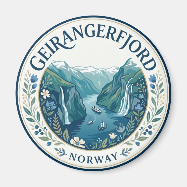 Geirangerfjord Norwegen Magnet (Vorne)