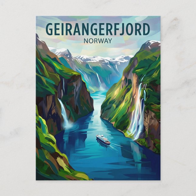 Geirangerfjord Norwegen Postkarte (Vorderseite)
