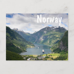 Geirangerfjord, weiße Postkarte