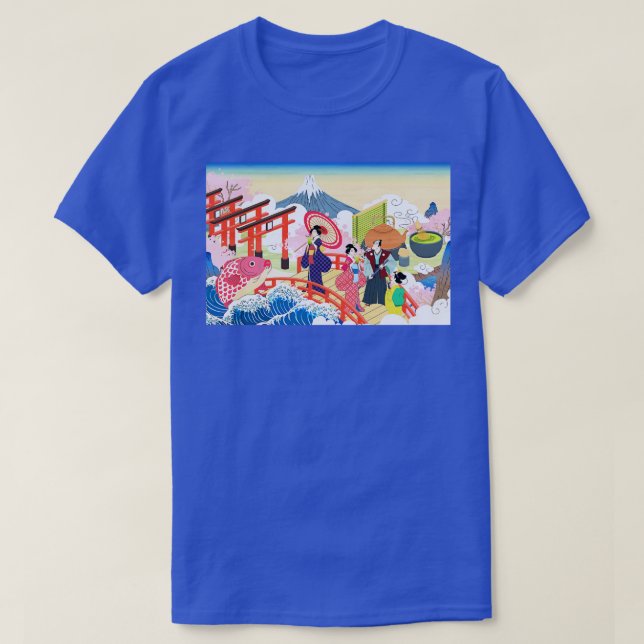 Geisha an der Brücke T-Shirt (Design vorne)