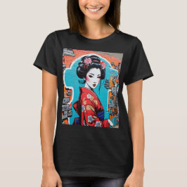 Geisha and Sakura: Japanese-Inspired Art T-Shirt