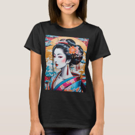 Geisha and Sakura: Japanese-Inspired Art T-Shirt