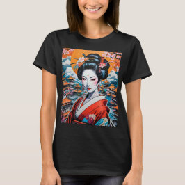 Geisha and Sakura: Japanese-Inspired Art T-Shirt