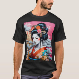 Geisha and Sakura: Japanese-Inspired Art T-Shirt