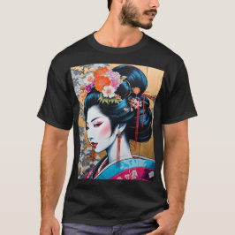 Geisha and Sakura: Japanese-Inspired Art T-Shirt