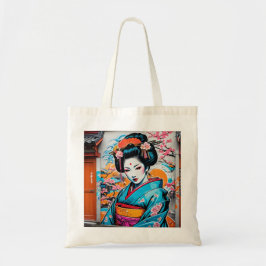Geisha and Sakura: Japanese-Inspired Art Tragetasche