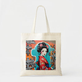 Geisha and Sakura: Japanese-Inspired Art Tragetasche