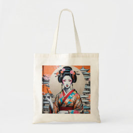 Geisha and Sakura: Japanese-Inspired Art Tragetasche