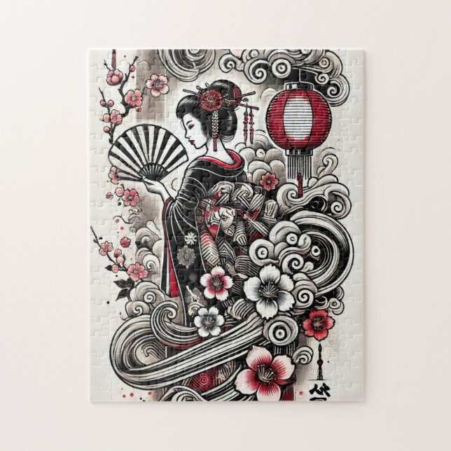 Geisha Art Jigsaw Puzzle (Vertikal)