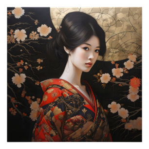 Geisha Beautiful Woman Fotodruck