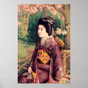 GEISHA BEER Vintage japanische Werbung für Asien Poster