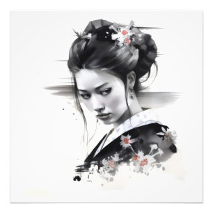 Geisha Black Ink Fotodruck