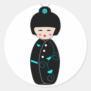 Geisha Cartoon Stickers