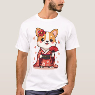 Geisha Corgi Hundeliebhaber Welsh T-Shirt