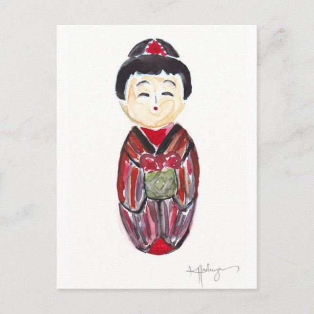 Geisha Doll Postcard Postkarte (Vorderseite)