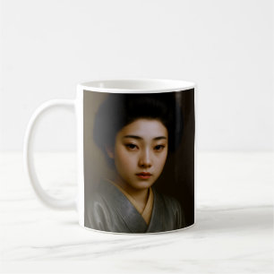 Geisha-Eleganz-Porträt Kaffeetasse