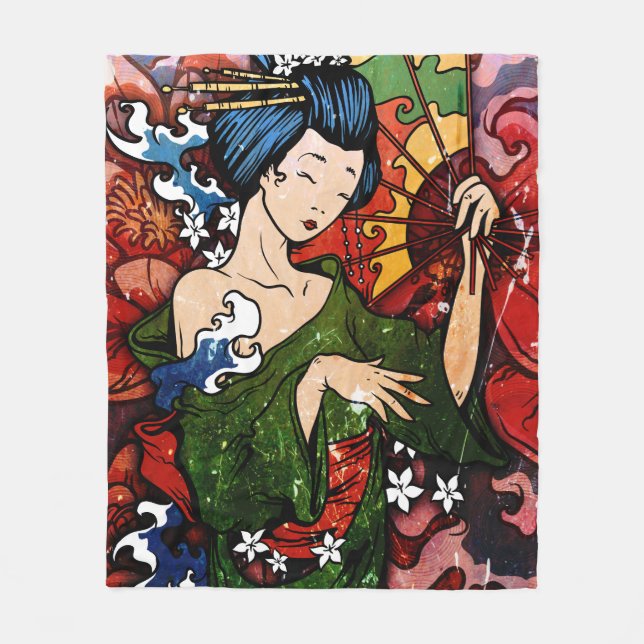 Geisha Fleecedecke (Vorderseite)